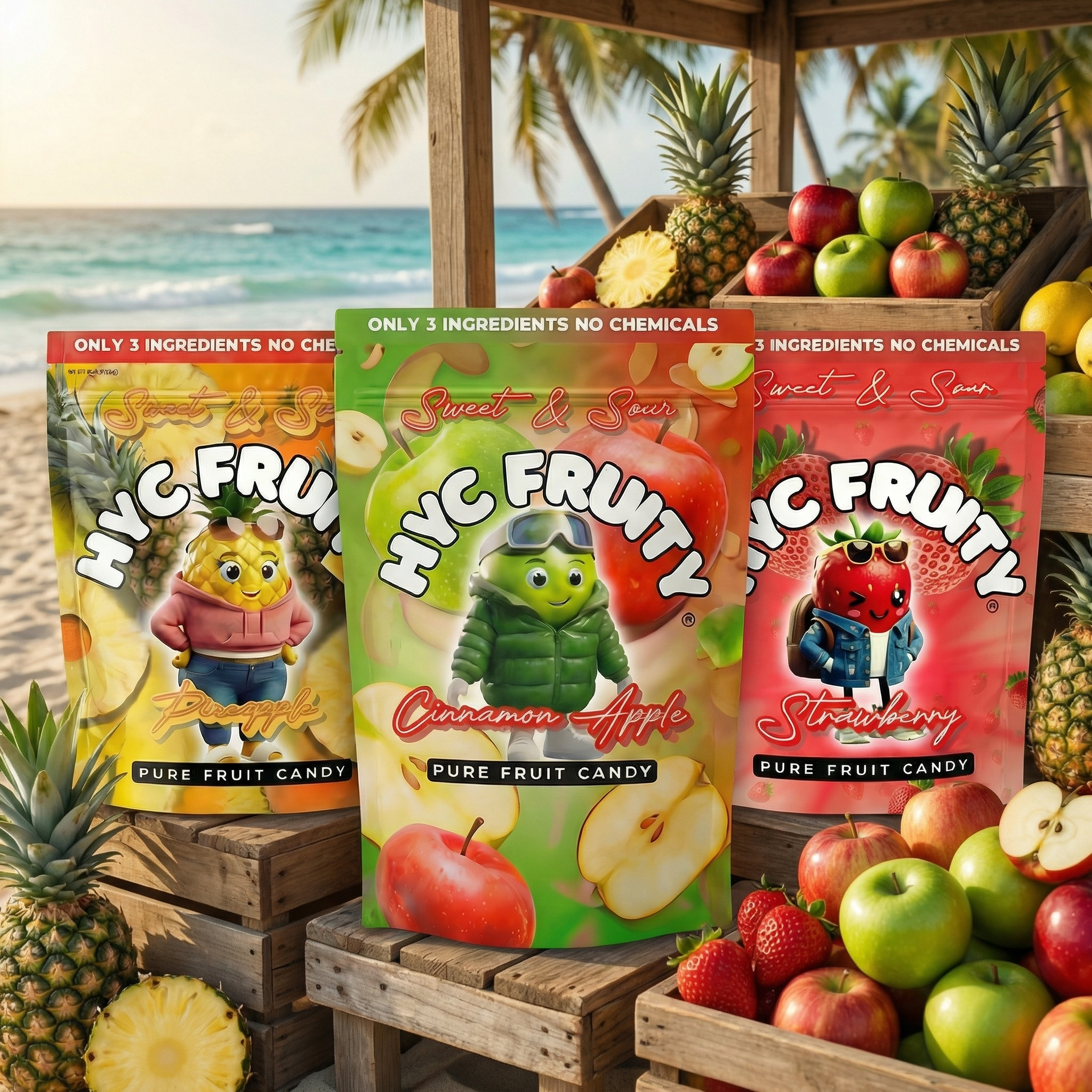 Hyc Fruity Variety Pack - Pineapple, Strawberry, & Apple