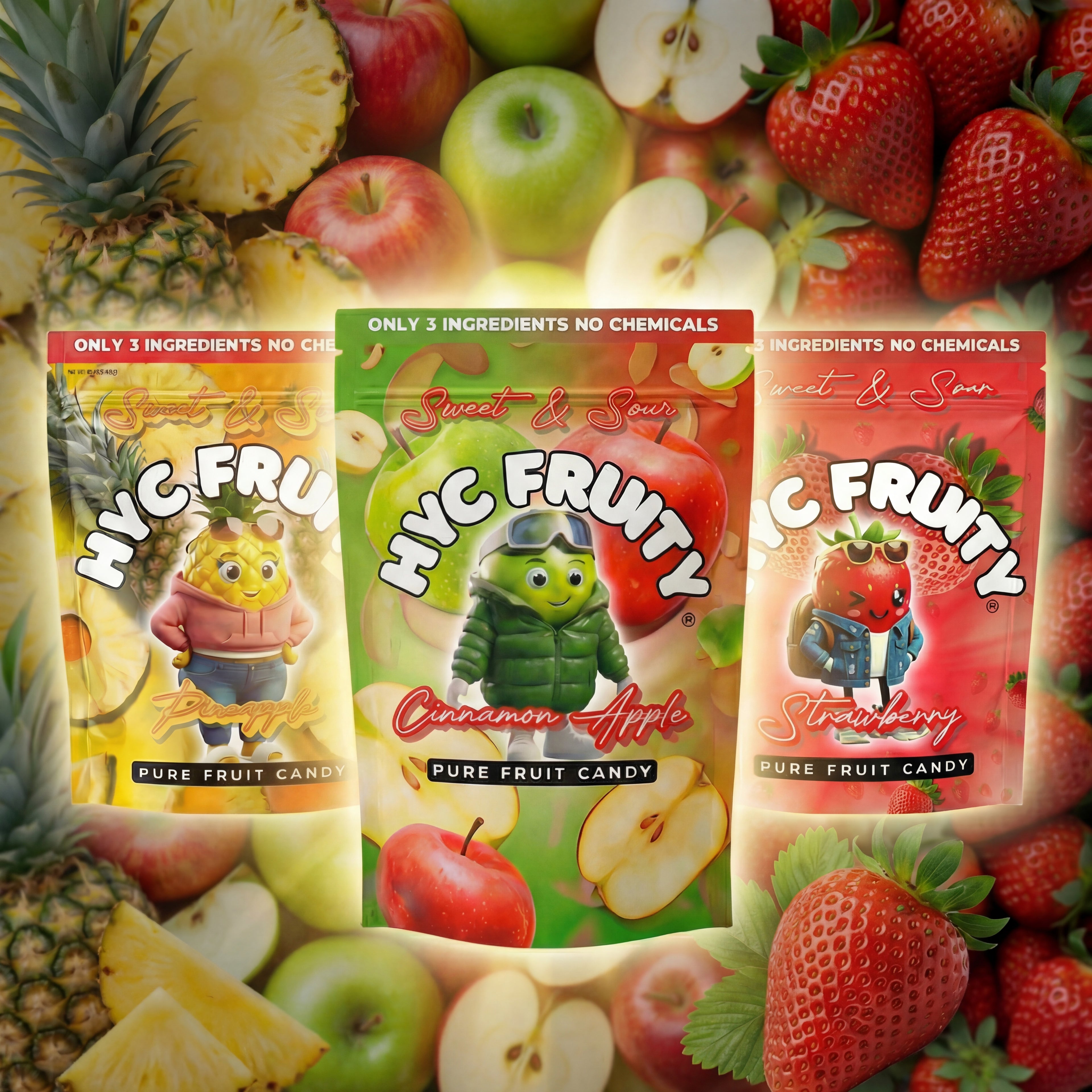 Hyc Fruity Variety Pack - Pineapple, Strawberry, & Apple